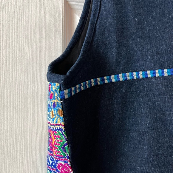 Floral Embroidered Waistcoat Purple Pink Blue Green Multicolored Vest Size Large - Picture 8 of 14